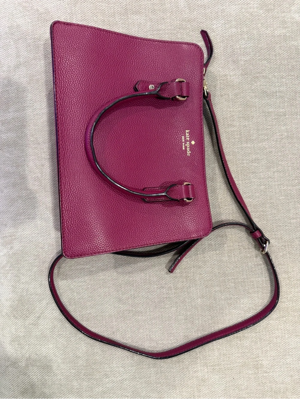 kate spade Pebbled Leather Satchel - Berry